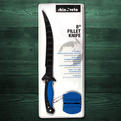 Rhinoreto Fillet Knife for Fish - Razor Sharp G4116 German Stainless Steel Blade, 6.5 Inch Professional Filleting & Boning Knife with Non-Slip Handle, Protective Sheath & Sharpener