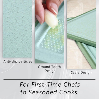 Cutting Boards for Kitchen,Large Cutting Board Set of 2,Non-Slip Cutting Board with Dandle and Juice Groovenon,Dishwasher Safe Cutting Boards (Green)