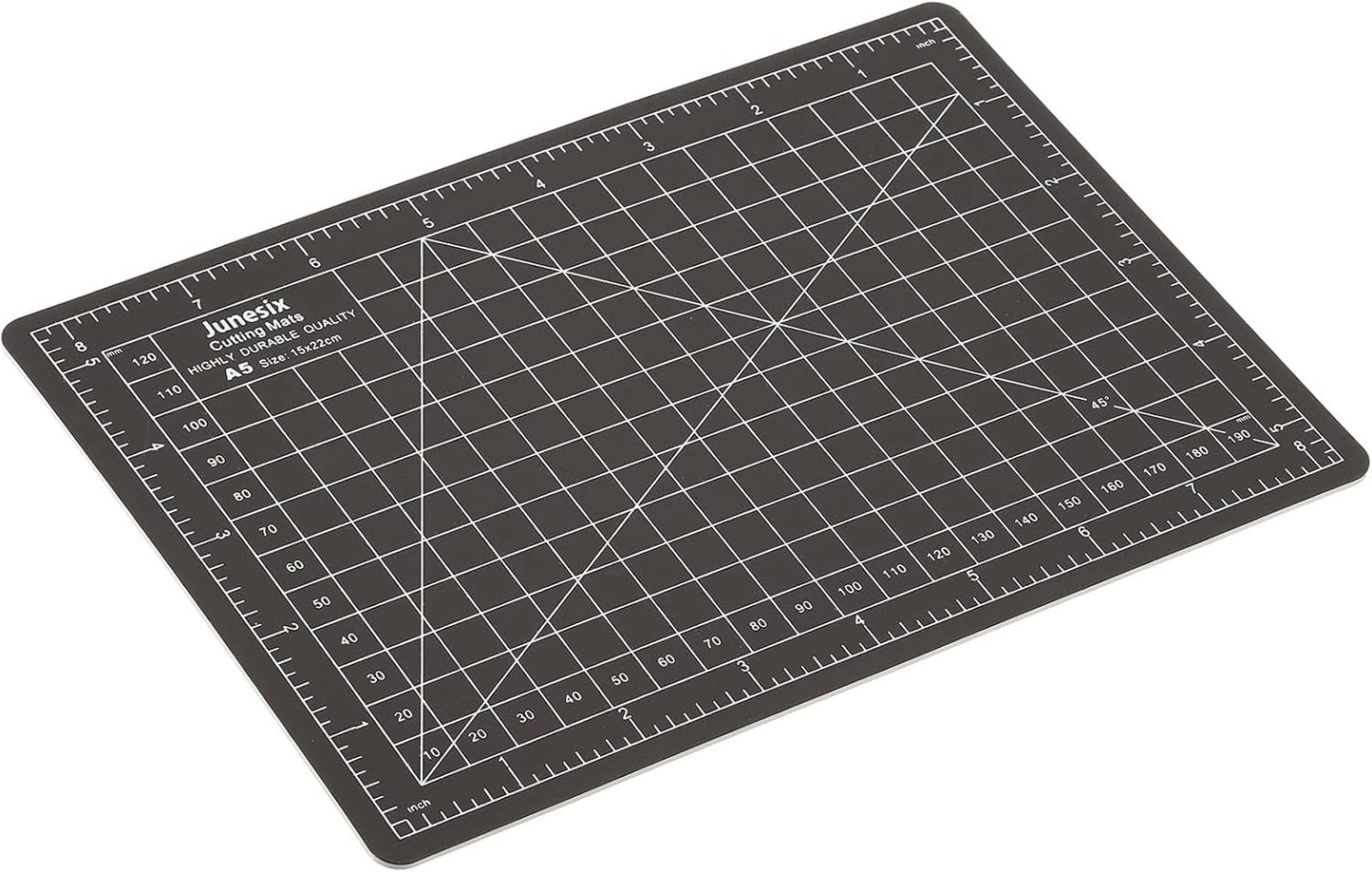 MECCANIXITY 6" x 8" Cutting Mats, Rotary Fabric Mat Self Recover Sewing Mat Double Sided for Hobbyist DIY Craft Creative Design, A5 Black White