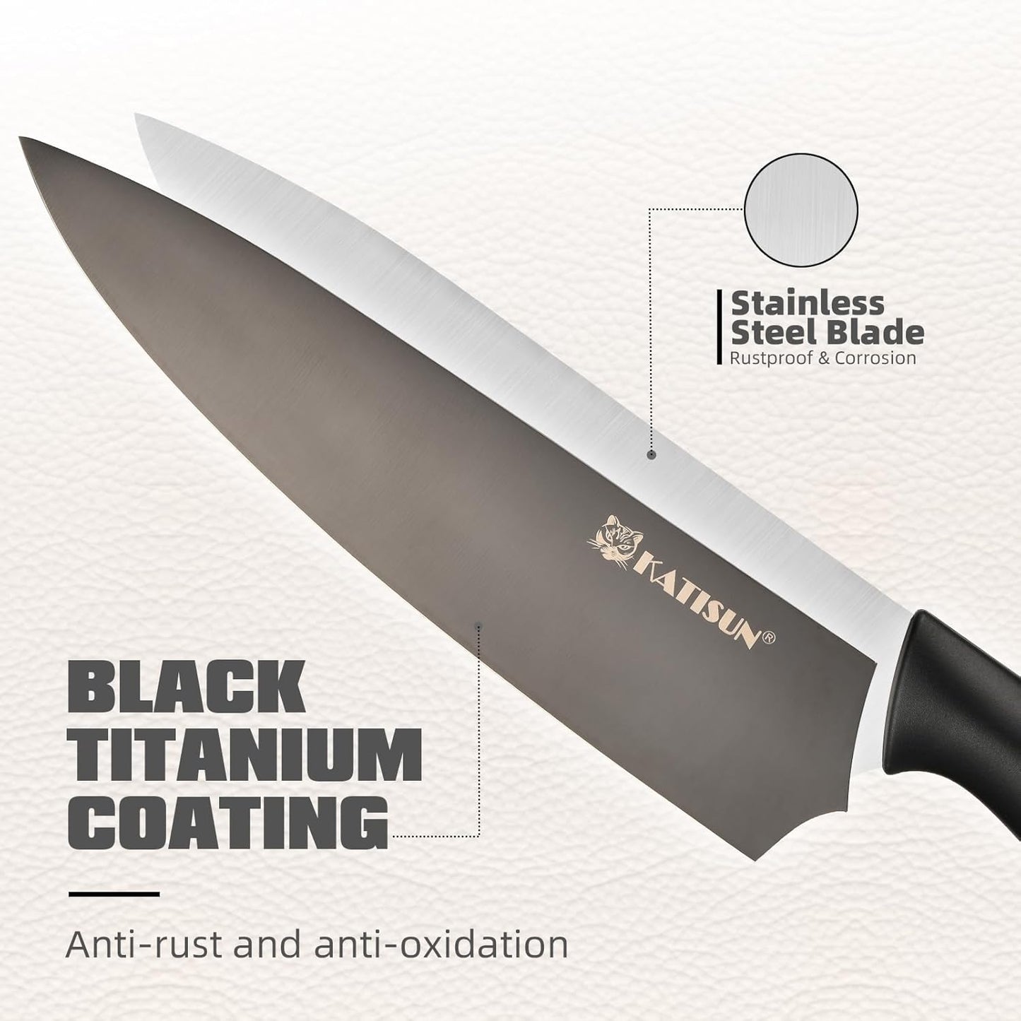 Kitchen Knife Set,14-Piece Knife Set With Block Wooden, Self Sharpening For Chef Knife Set, High Carbon German Stainless Steel Hammered Collection Knife Block Set, Dishwasher Safe Cutlery, Cream