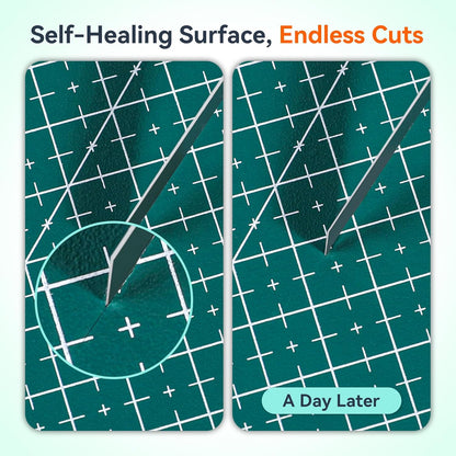 HTVRONT 5 Packs Self Healing Cutting Mat- 12" x 18” Double-Sided Cutting Mats for Crafts, A3 High-Density Sewing Mat with Grid for Fabric Quilting Modeling Hobby Scrapbooking Project