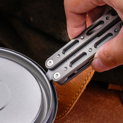 Titanium Utility Knife with Clip Mini Pry Bar EDC Box Cutter Flipper Pocket Knife For Outdoor