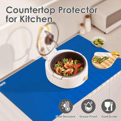36.2" x 24" Extra Large Silicone Mat for Epoxy Resin, Nonstick Silicon Mats for Crafts Jewelry Casting, Non-Slip Kitchen Table Placemats for Countertop Protector Heat Resistant by Foepoge, Black