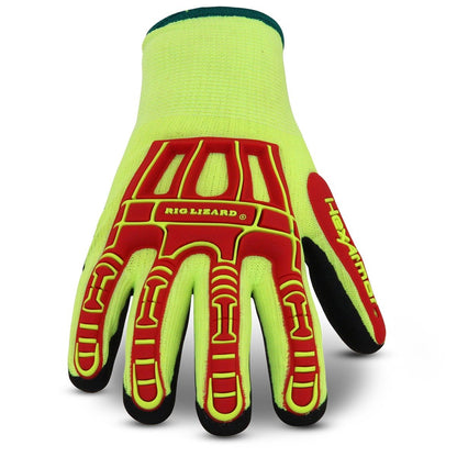 HexArmor Cut-Resistant Impact Protection PU Palm Work Gloves | Rig Lizard® Series 2095 | Large