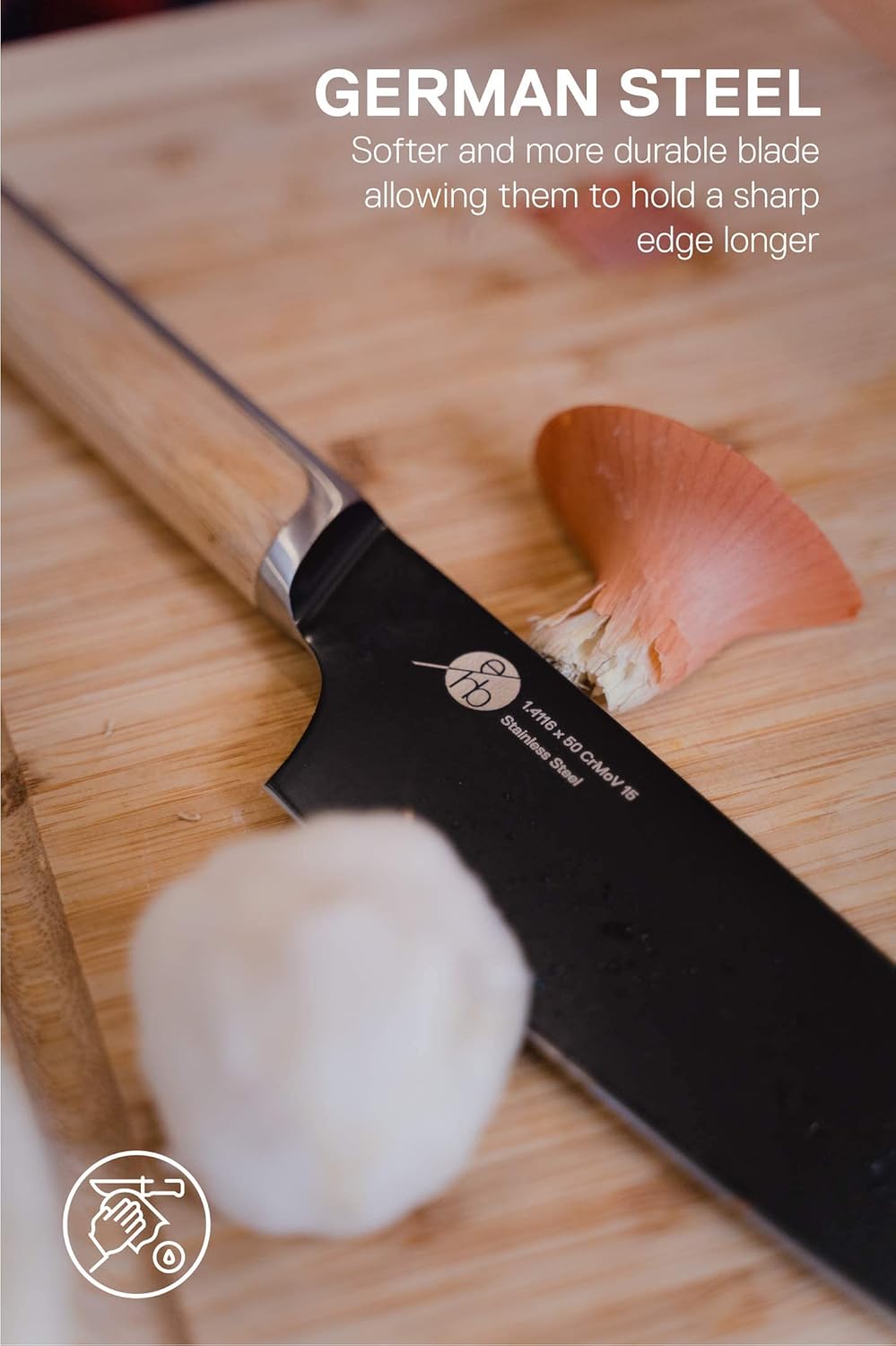 Everdure German Steel Professional Bread Knife, 10.55 Inch Serrated Edge Blade, Titanium Coated Blade with Pakka Wood Handle, Perfect Kitchen Knife for Slicing Bread Loaves, Bagels, Cake, and More