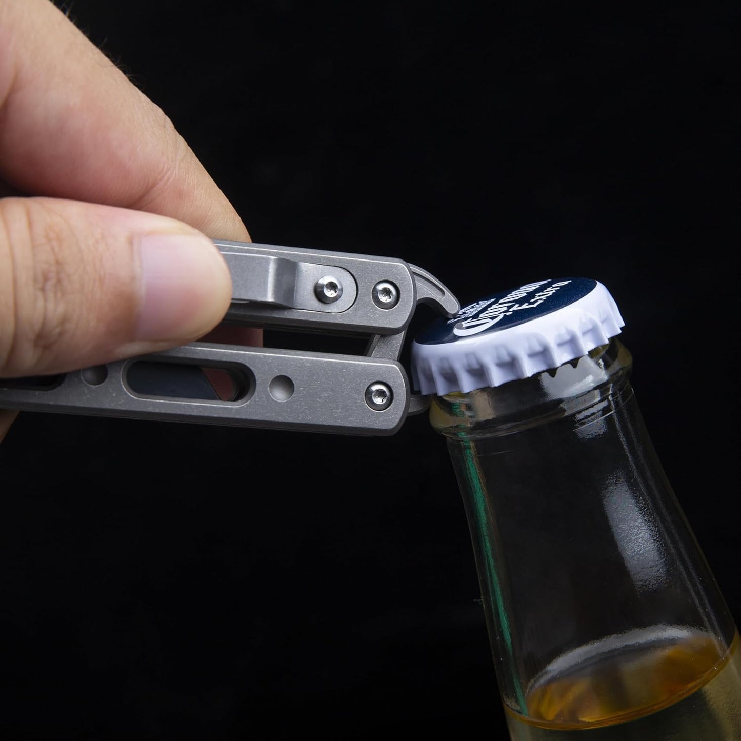 Titanium Utility Knife with Clip Mini Pry Bar EDC Box Cutter Flipper Pocket Knife For Outdoor