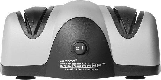 Presto 08800 EverSharp Electric Knife Sharpener, 2-Stage System, Silver/Black