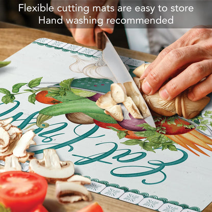 Cut N' Funnel Farmhouse Fall Designer Flexible Cutting Board Mat 15" x 11.5" Made in the USA Decorative Flexible Easy to Clean