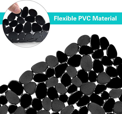 Coopay Kitchen Sink Mat Pebble Protect Mat PVC Eco-friendly Adjustable Stainless steel/ Porcelain Dish Drying Pad Protector for Bottom of Kitchen Sink, 15.8 x 11.8 inches (2 Pack, Black and Gray)