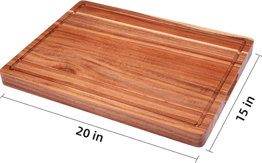 GAOMON 24 x 18 In Acacia Cutting Boardfor Kitchen, XXL Extra Large Charcuterie Cheese Platter Serving Tray, Food Prep and Serving Boards, Chopping Boards for Meal Vegetables and Cheese