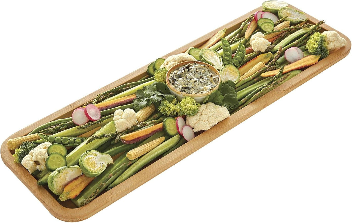 Farberware Build-A-Board Bamboo Cutting Board with Single Storage Compartment, Clear Locking Lid, Black Handles, Perfect for Charcuterie & Snacks
