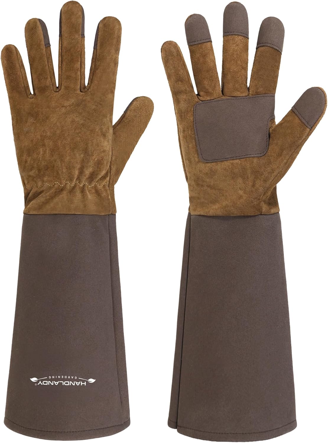 HANDLANDY Rose Pruning Gloves for Men & Women, Long Thorn Proof Gardening Gloves, Breathable Pigskin Leather Gauntlet, Best Garden Gifts & Tools for Gardener