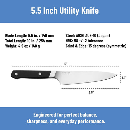 Misen 8" Chef Knife – High Carbon Japanese AUS-10 Stainless Steel – Hybrid German & Japanese Blade – Precision Kitchen Knife for Professionals & Home Cooks – Ultimate Cutting Performance - Green