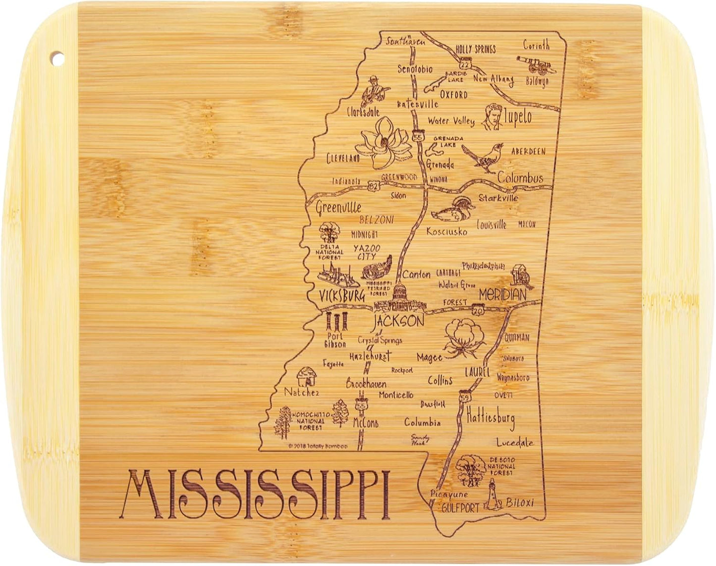 Totally Bamboo A Slice of Life New Jersey State Serving and Cutting Board, 11" x 8.75" - Colors B