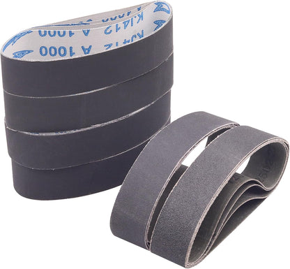 1x30 Inch Silicon Carbide Sanding Belts, 4 PCS Each of 80,120, 240, 400, 800,1000 Grits Knife Sharpening Belt Kits for 1 x 30 Inch Belt Sander, 24 Pack