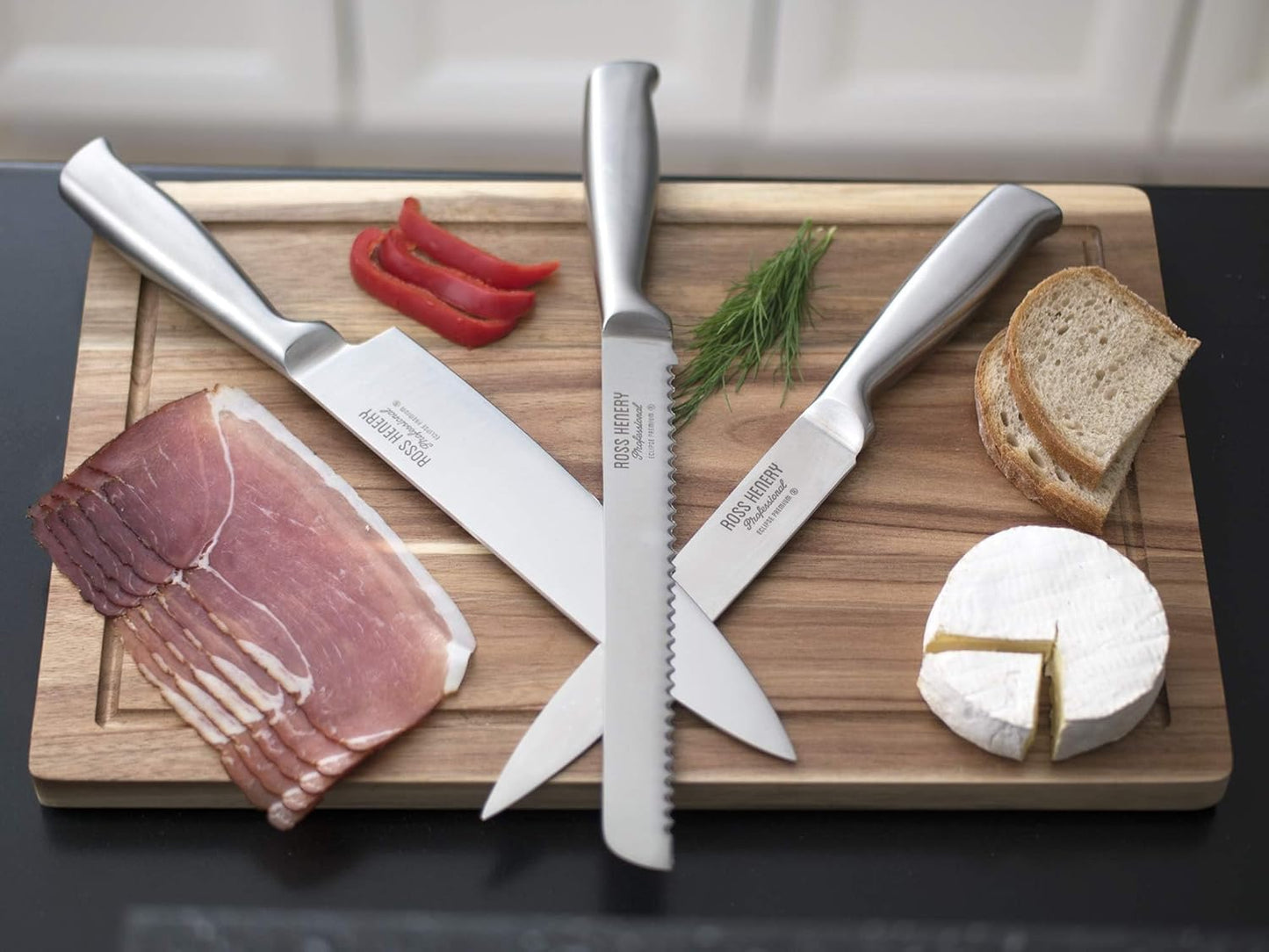 Ross Henery Eclipse 9-Piece Chef Knife Set – Stainless Steel Kitchen Knives with Travel Case