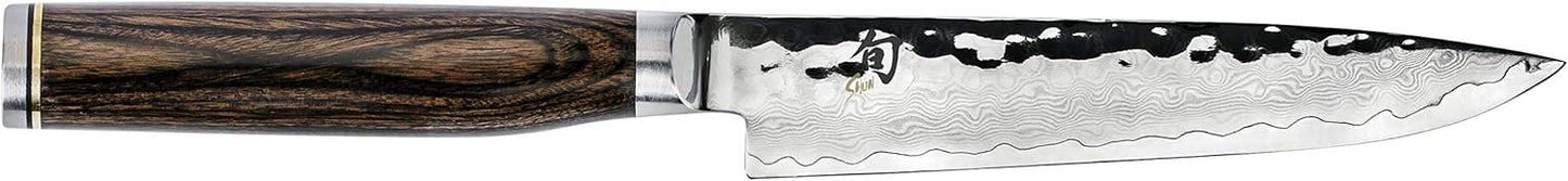 Shun Premier Steak Knife Set, 4 Piece, 5" Knives, Handcrafted Japanese Steak Knife Set, VG-MAX Core with Damascus Stainless Steel Cladding, Pakkawood Handle