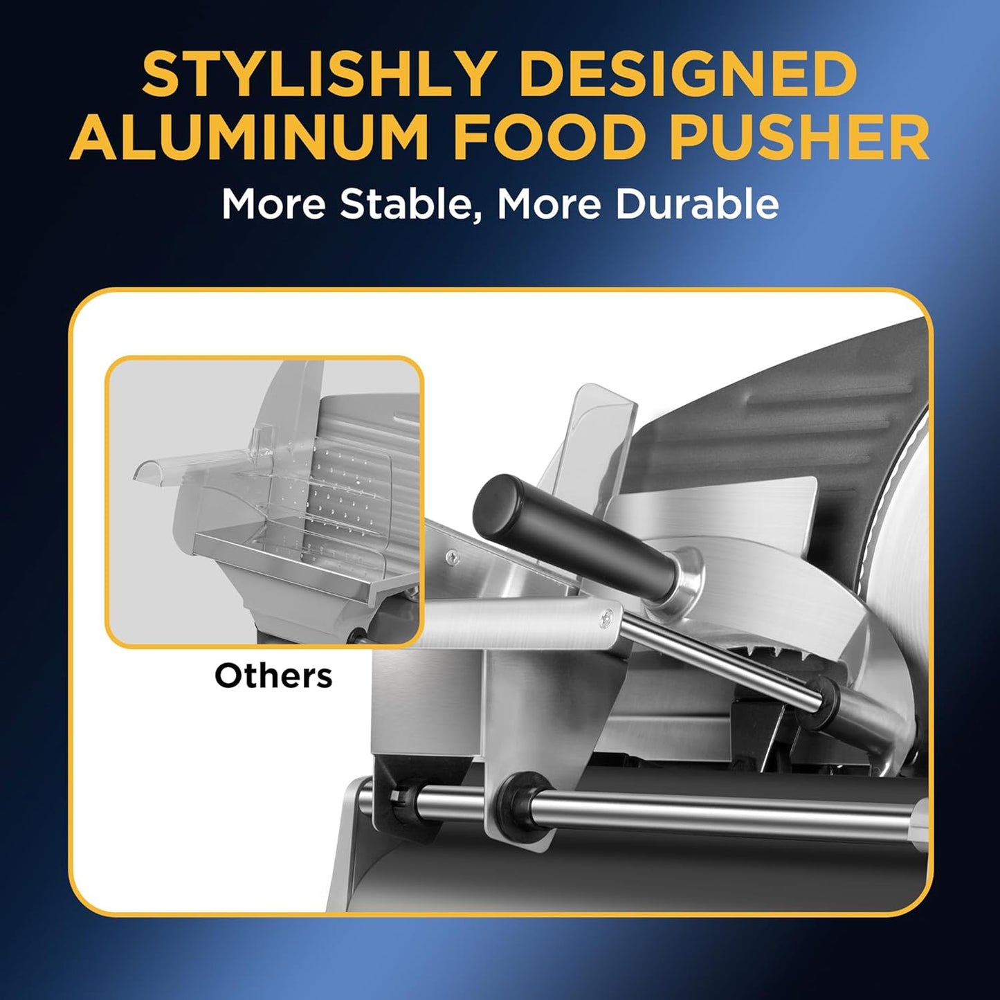 Valley Sportsman Meat Slicer, Electric Deli Meat Slicer with 8.7" Stainless Steel Blade, Adjustable Thickness Food Slicer for Home Use, Easy to Clean, Cuts Meat, Bread, Cheese, Black