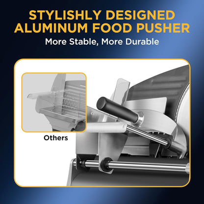 Valley Sportsman Meat Slicer, Electric Deli Meat Slicer with 8.7" Stainless Steel Blade, Adjustable Thickness Food Slicer for Home Use, Easy to Clean, Cuts Meat, Bread, Cheese, Black