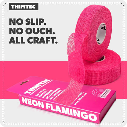 THIMTEC - The Original Thimble Tape for Hand Sewing - Fully Adjustable Nail & Finger Protector - A Smarter Alternative to Classic Knitting Thimbles - Caution Tape, 2-Pack
