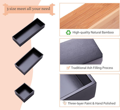 Bamboo Drawer Oragnizer Box, Kitchen Seasoning Organizer Tray, Tableware Knife Fork Organizer Box, Home Drawer Sorting Box, Bamboo 12"*4"