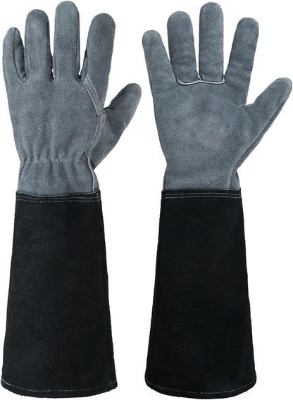 HANDLANDY Rose Pruning Gloves for Men & Women, Long Thorn Proof Gardening Gloves, Breathable Pigskin Leather Gauntlet, Best Garden Gifts & Tools for Gardener