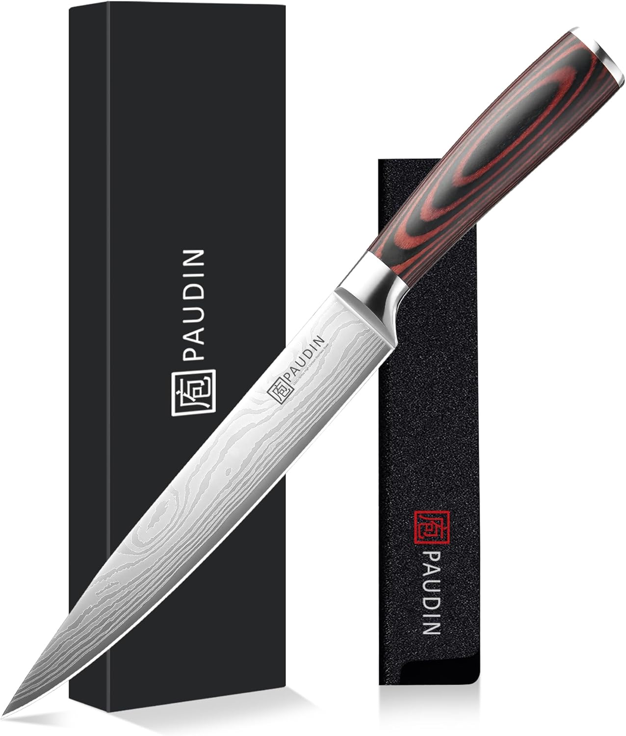 PAUDIN Chef Knife, 10 Inch Meat Knife, Ultra Sharp Brisket Slicing Knives, High Carbon Stainless Steel Kitchen Knife with Ergonomic Handle for BBQ, Roast, Meats and Vegetables
