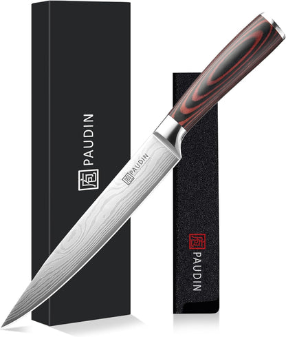 PAUDIN Chef Knife, 10 Inch Meat Knife, Ultra Sharp Brisket Slicing Knives, High Carbon Stainless Steel Kitchen Knife with Ergonomic Handle for BBQ, Roast, Meats and Vegetables