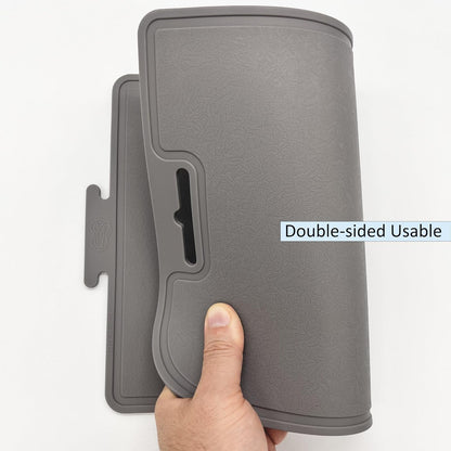 Korean Made Thick Silicone Double-Sided Usable Cutting Board 14.3" x 9.7" Foldable Design Drip Groove Grip Handle Dishwasher Safe 1PCS Gift for Mom (Mint) Stocking Stuffer