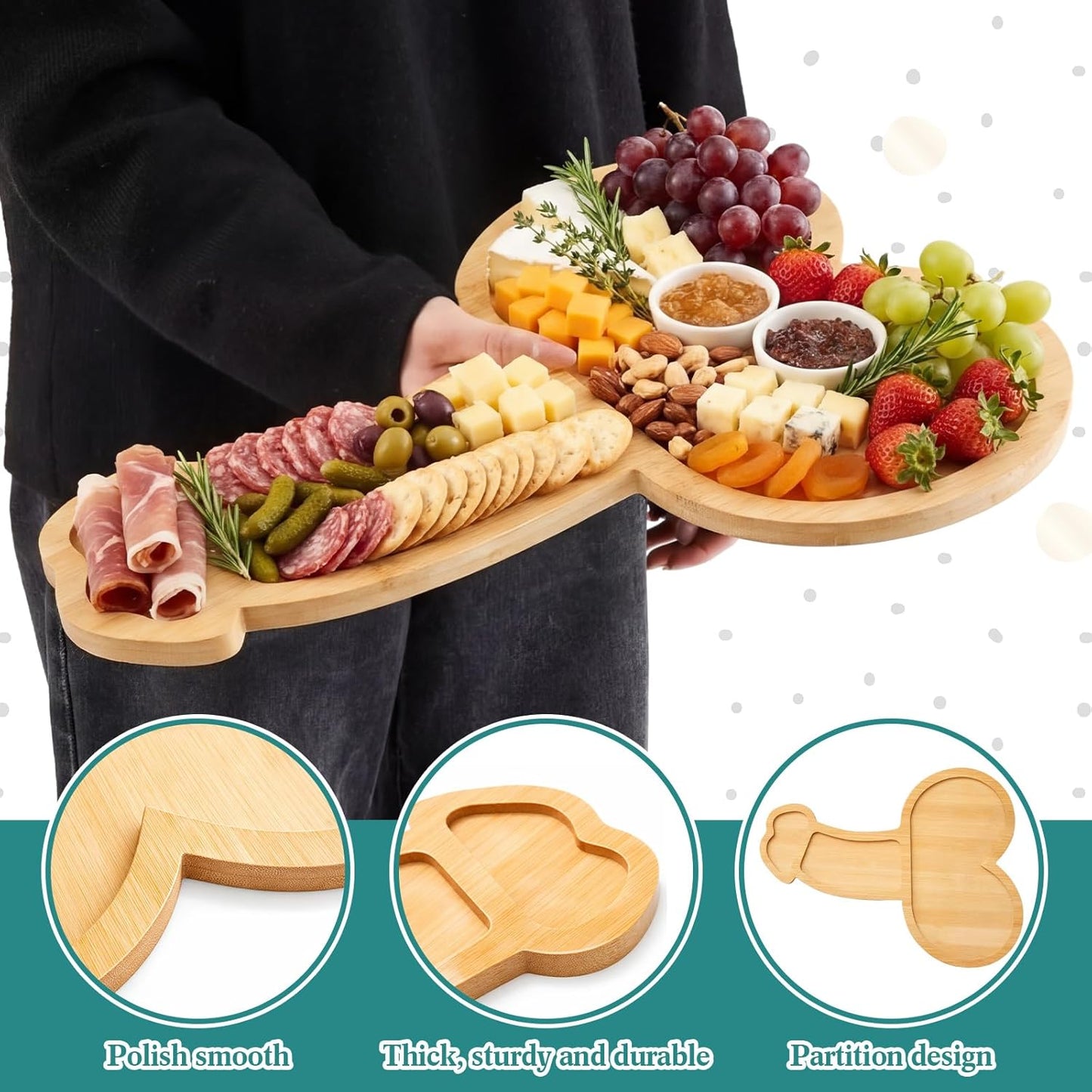 Ziliny Dog Paw Charcuterie Board Gift Set with Knives, Paw Print Cutting Cheese Board Dog Lovers Gifts for Women Acacia Wooden Puppy Platter for Christmas Housewarming Pet Lover Kitchen