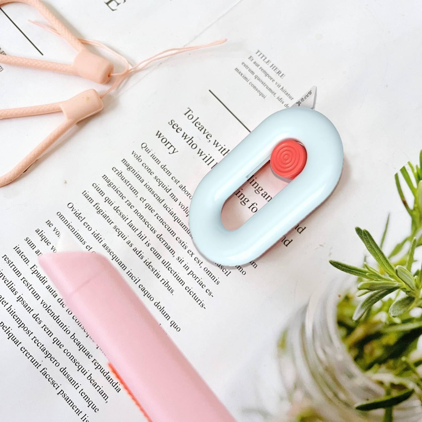 Box Cutter Retractable, Box Opener, Ceramic Box Cutter, Built-In Magnetic, Mini Box Cutter, Safety Box Cutter, Cute Box Cutter, Small Box Cutter For Women, Package Opener, Box Opener Tool (PINK)