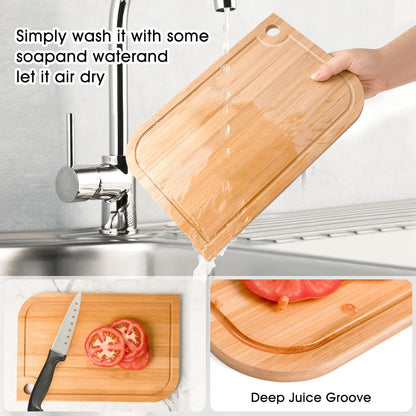 LorisArm 11.5"x 8" Small Bamboo Wood Cutting Board, Lightweight Wooden Fruit Cutting Board for Home.
