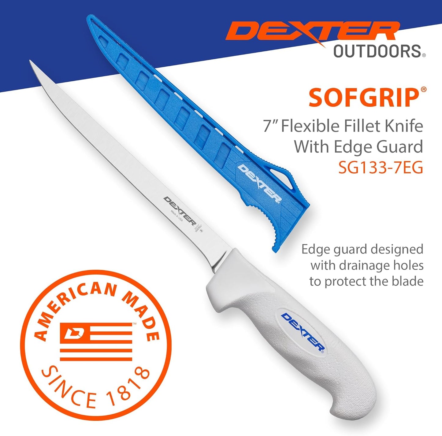 Dexter Outdoors 6" SOFGRIP Fillet Knife | Includes Edge Guard