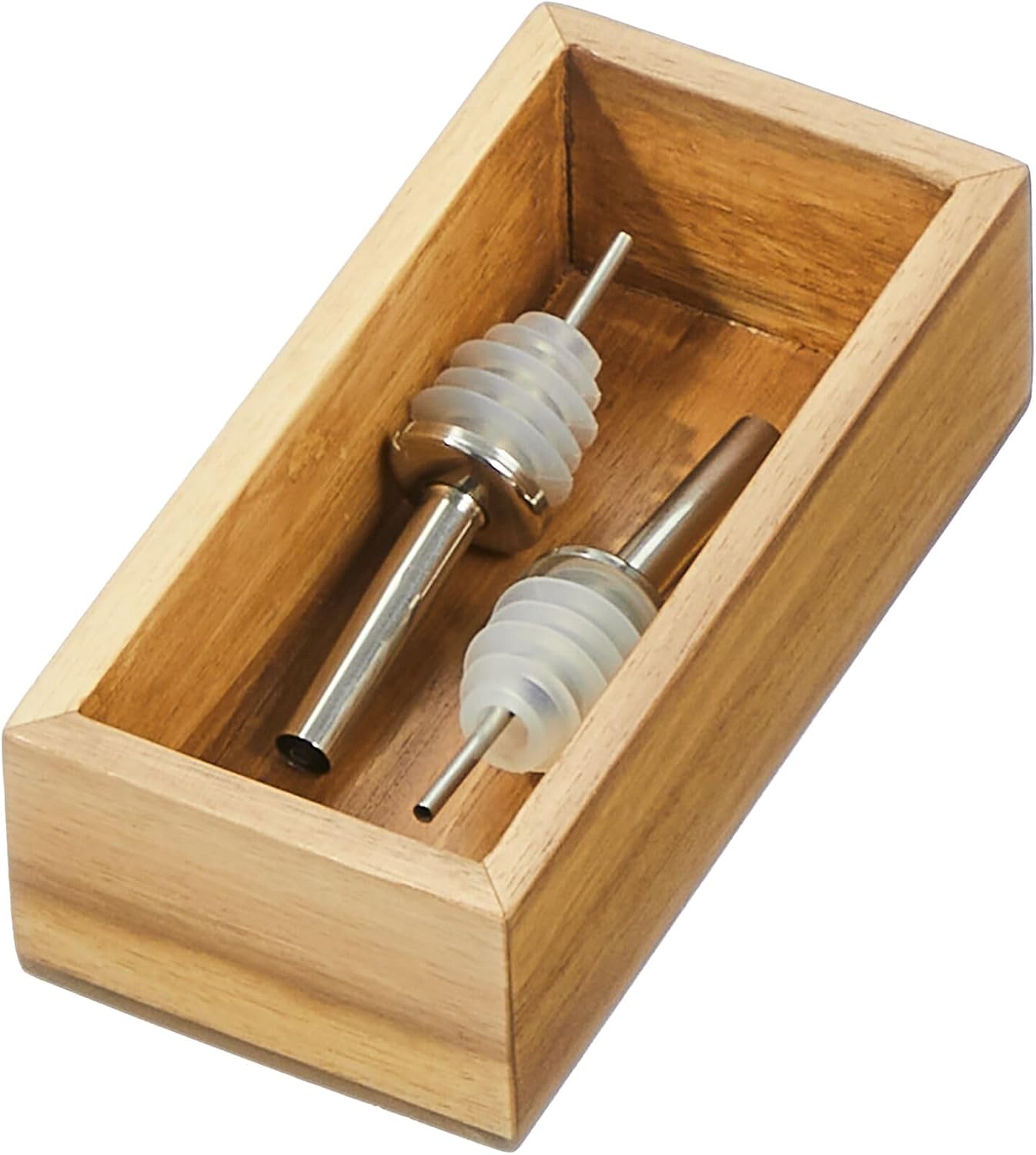 iDesign Acacia Wood Kitchen Drawer Organizer - Set of 3 - Natural