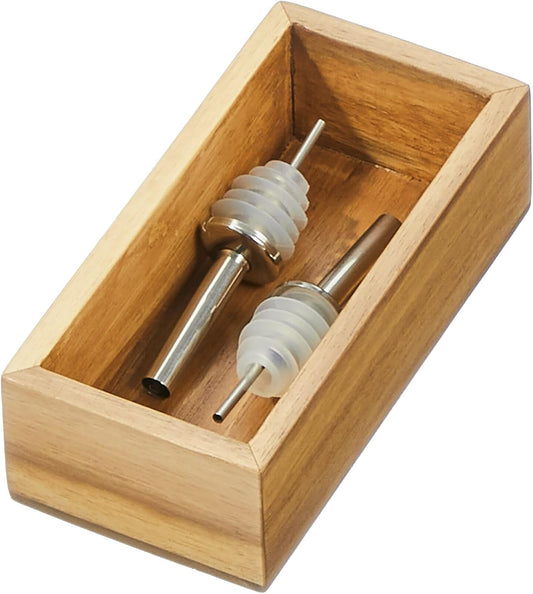 iDesign Acacia Wood Kitchen Drawer Organizer - Set of 3 - Natural