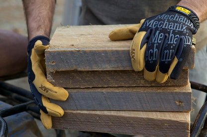 Mechanix Wear Material4x Original Gloves - Abrasion Resistant Gloves for Protecting Hands - Durable Synthetic Leather - Breathable - Comfort Fit - Machine Washable - Brown/Black - Medium