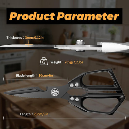 Kitchen Scissors for Food Japanese Shear - 2 PCS Poultry Shears, All Purpose Heavy Duty for Chicken, Meat, Quail, Fish, Turkey, Vegetables, Stainless Steel Cooking Scissors, Dishwasher Safe