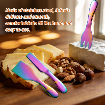 Copper Cheese Knives Set 7 Pieces Stainless Steel Kitchenware Utensils Gadgets 7 Pieces Cheese Knife,Cheese Spreader,Cheese Forks,Cheese Slicer,Cheese Cutter,Butter Knife