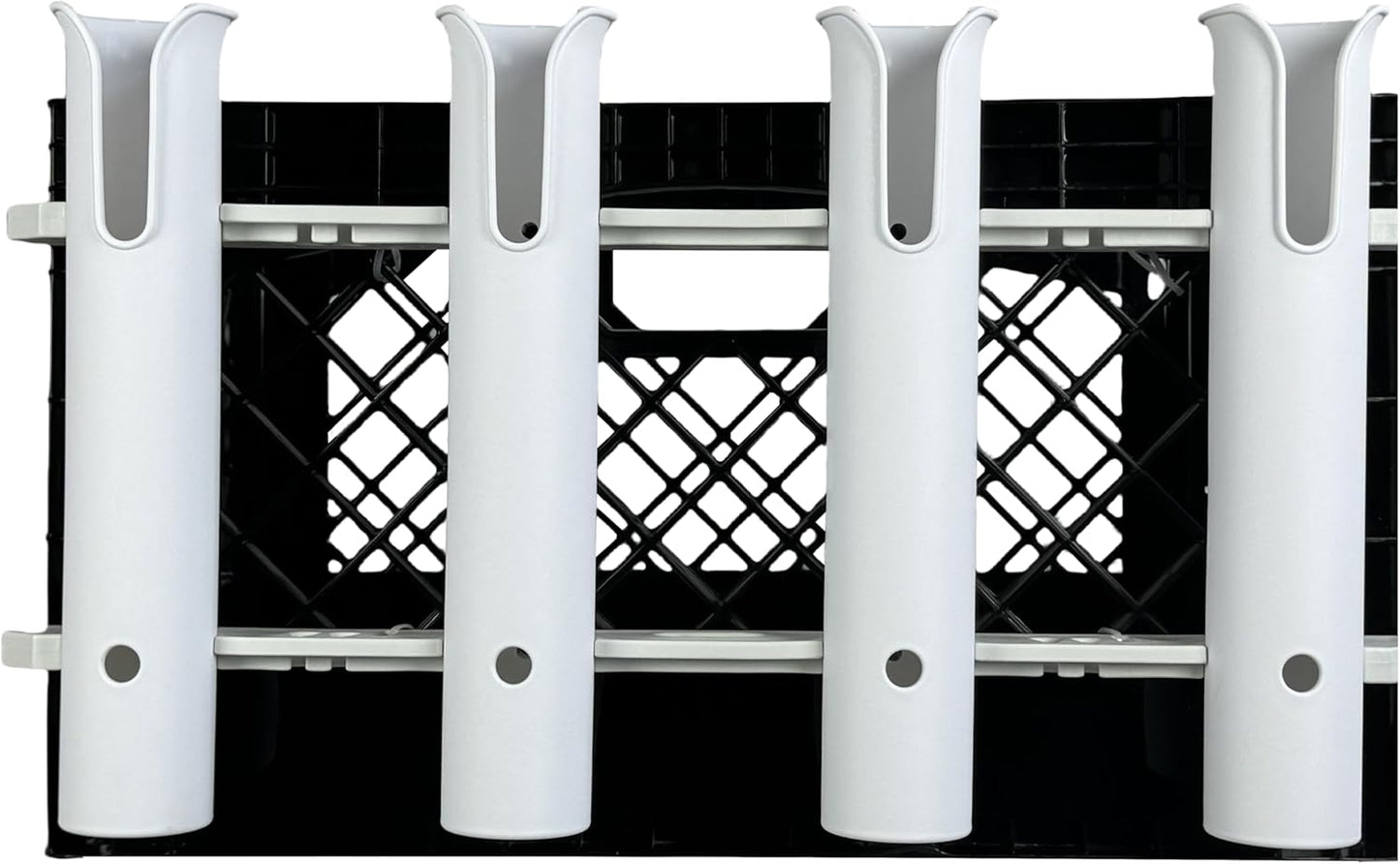 Wall Mounted Fishing Rod Holders Tubes Links Fishing Rod Holder Rack Rests (4-TUBE White-HiUmi-US)