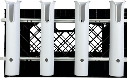 Wall Mounted Fishing Rod Holders Tubes Links Fishing Rod Holder Rack Rests (4-TUBE White-HiUmi-US)