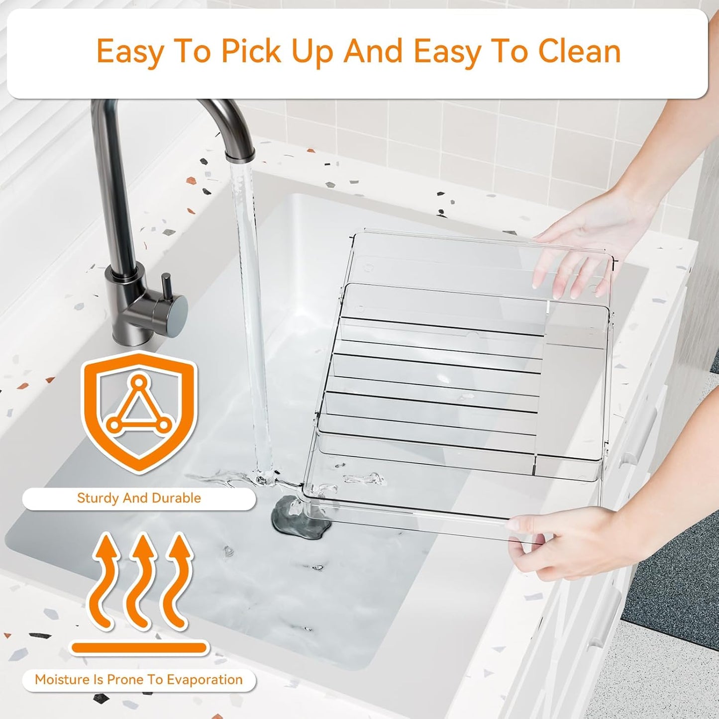 Yieach Large Clear Expandable Silverware Drawer Organizer for Kitchen,BPA FREE Adjustable Utensil Drawer Organizer and Silverware Tray,Plastic Flatware Organizers,Cutlery,Knife,Fork and Spoon Holder