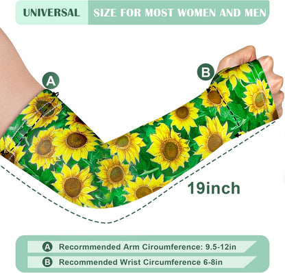4 Pairs Gardening Sleeves Anti-Slip Arm Protection with Thumb Hole Sun Sleeve Cooling Arm Sleeves for Women Men Outdoor