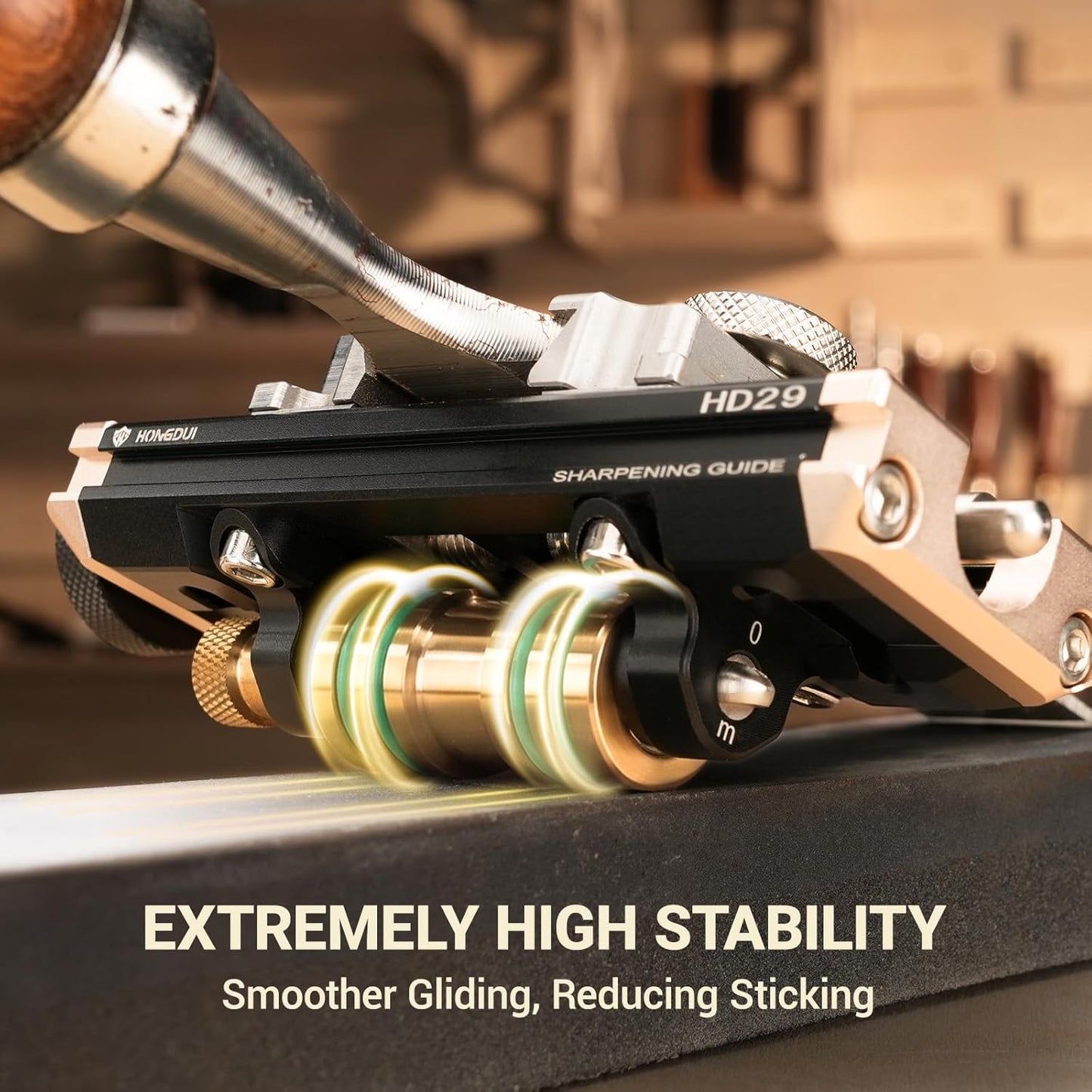 HONGDUI Chisel Sharpening Kit with Honing Guide, Sharpening Angle Fixture & Angle Gauge 15°-47°, Sharpener for 0.1"-3.2" Chisels, Planes, Woodworking Tool