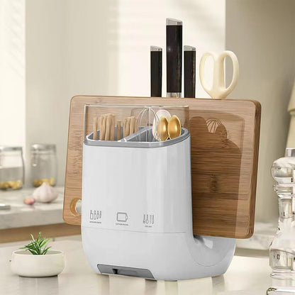 Yimerlen Universal Knife Block, Stainless Steel Universal Knife Holder Block Without Knives, Modern Kitchen Knife Storage Organizer for Countertop (Beige)