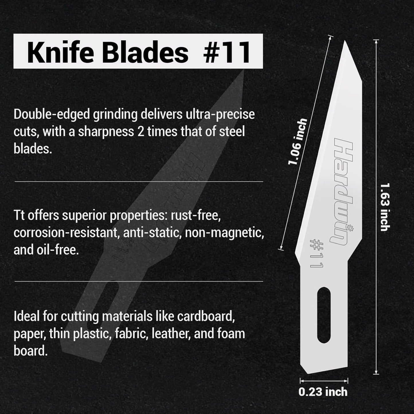 10-Pack Ceramic Craft Blades #11 - Ultra Sharp Rustproof Knife Blades Compatible with X-Acto - For DIY/Leather/Foam Board/Thin Plastic/Paper - More Durable Than Steel Blades