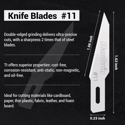 10-Pack Ceramic Craft Blades #11 - Ultra Sharp Rustproof Knife Blades Compatible with X-Acto - For DIY/Leather/Foam Board/Thin Plastic/Paper - More Durable Than Steel Blades