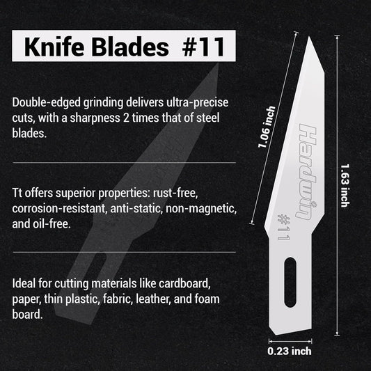10-Pack Ceramic Craft Blades #11 - Ultra Sharp Rustproof Knife Blades Compatible with X-Acto - For DIY/Leather/Foam Board/Thin Plastic/Paper - More Durable Than Steel Blades