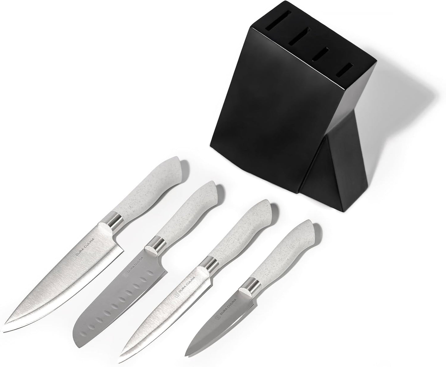 DURA LIVING 14-Piece Color-Coded Knife & Cutting Board Set – Razor-Sharp Stainless Steel Blades with Blade Guards, 4 Multi-Color Flexible Cutting Mats