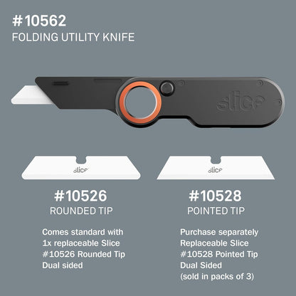 Slice Everyday Carry (EDC) Folding Knife | Heavy Duty Utility Knife | Modern Pocket Knife | Safe Ceramic Blade Lasting 11x Longer Than Metal | Compact and Convenient Box Cutter | 1 Pack