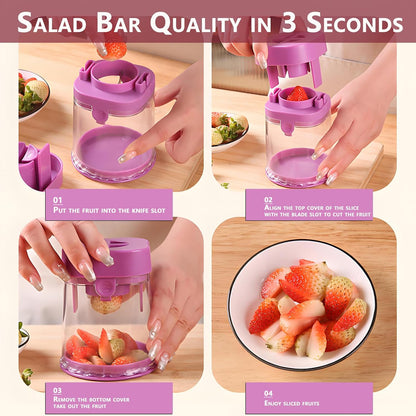 New Grape Cutter for Toddlers, Cutter Quarter Slicer Tool Into 4 Pieces for Slicing Grapes, Strawberries, Cherry, Tomatoes (Pink)